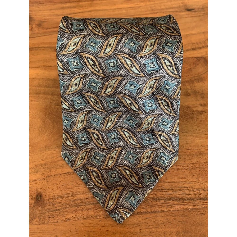Bugatti 100% Silk Geometric Brocade Tie Made in USA